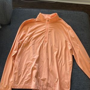 Walter Hagen Essentials orange long sleeve golf polo